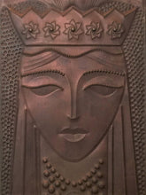 Load image into Gallery viewer, Ancient Slavic Goddess, Ornate Copper Wall Hanging, Vintage, 1970's