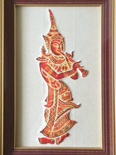 Load image into Gallery viewer, Temple Rubbing, Buddhist, Thailand, Classical Musician, Musical Nymph, Aspara, 1960's