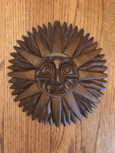 Load image into Gallery viewer, Incan Sun God, Hand Carved Wooden Art Display, Vintage, 1980's