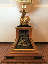 Load image into Gallery viewer, Nautical Heritage Society Navigator's Globe, Whale Stand with Etched Sailing Ship, 1990's
