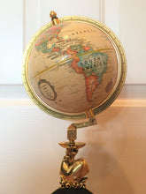 Load image into Gallery viewer, Nautical Heritage Society Navigator's Globe, Whale Stand with Etched Sailing Ship, 1990's