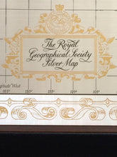 Load image into Gallery viewer, Royal Geographical Society UK Ed. World Map etched in Silver & Embellished with 24k Gold, 1976