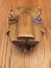 Load image into Gallery viewer, Mayan Carved Wooden Jaguar Head Art, Vintage, 1970's