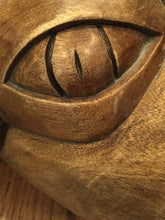 Load image into Gallery viewer, Mayan Carved Wooden Jaguar Head Art, Vintage, 1970's