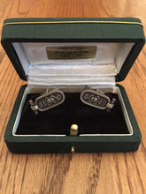 Load image into Gallery viewer, Egyptian Scarab Beetle Rolling Sun, Silver Cuff Links, Onnig of Cairo, Egyptian Museum, 1960's