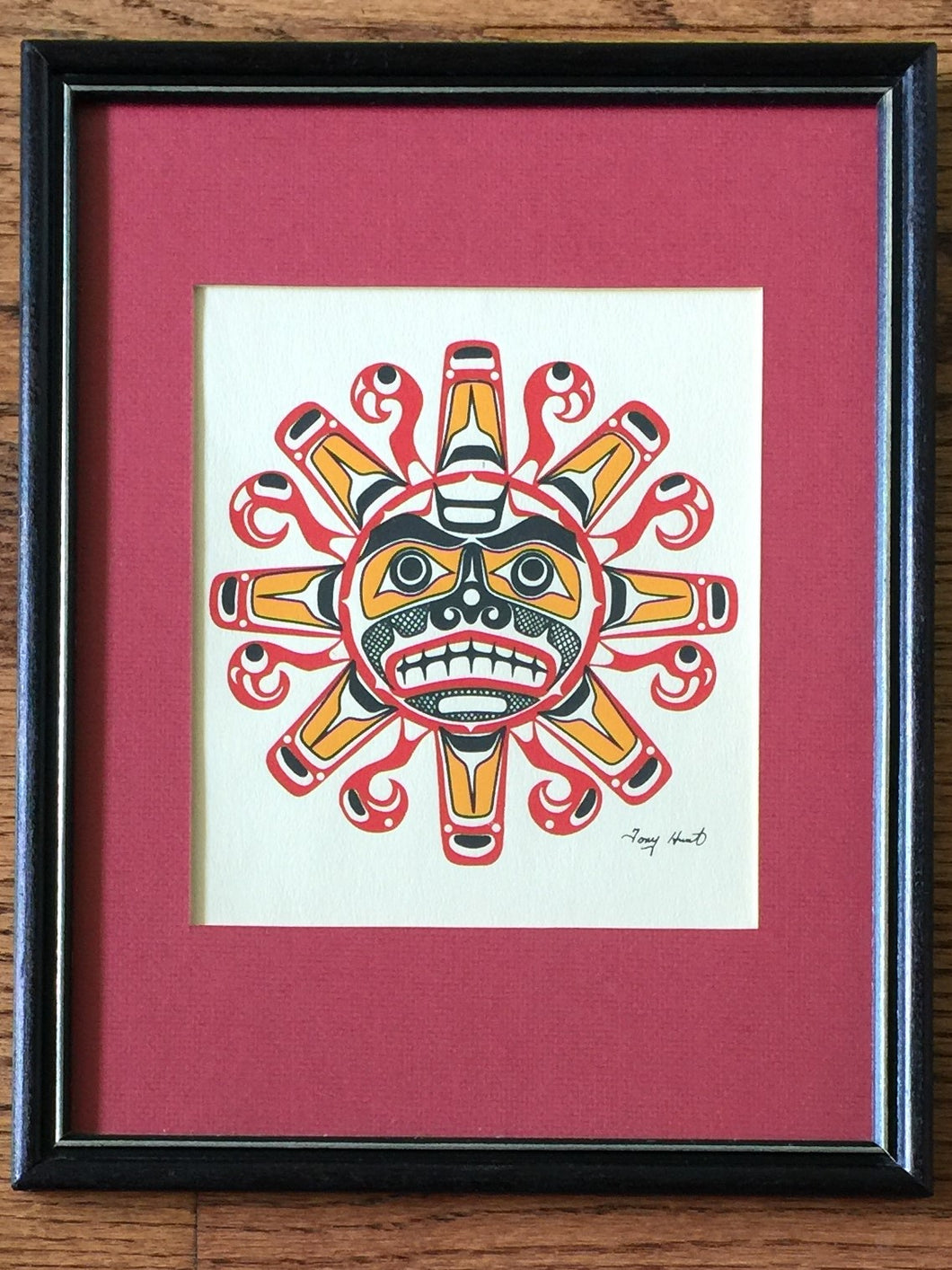 Native American, Pacific Northwest Canada, Kwa-Guilth Sun Art Print, 1970's