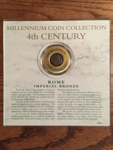 Load image into Gallery viewer, 4th Century Rome, Authentic Imperial Bronze 300's A.D. Coin in Descriptive Case from 1997