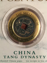 Load image into Gallery viewer, 9th Century China Tang Dynasty, Authentic 800's A.D. Bronze Coin in Descriptive Case from 1997