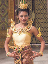 Load image into Gallery viewer, Temple Rubbing, Buddhist, Thailand, Classical Musician, Musical Nymph, Aspara, 1960's