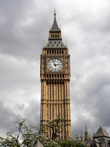 The Westminster Big Ben Clock Tower Watch, Gold Plated with Leather Band, 1986