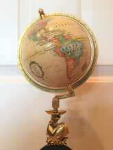 Load image into Gallery viewer, Nautical Heritage Society Navigator&#39;s Globe, Whale Stand with Etched Sailing Ship, 1990&#39;s