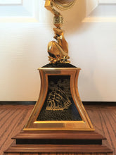 Load image into Gallery viewer, Nautical Heritage Society Navigator&#39;s Globe, Whale Stand with Etched Sailing Ship, 1990&#39;s