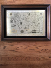 Load image into Gallery viewer, Royal Geographical Society UK Ed. World Map etched in Silver &amp; Embellished with 24k Gold, 1976