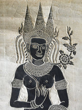 Load image into Gallery viewer, Rare Large Authentic Temple Rubbing, Angkor Wat, Hindu-Buddhist Angel, Devata, Aspara, 1960&#39;s