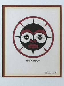 Native American, Pacific Northwest Canada, Haida Moon Art Print, 1970's