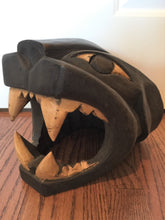 Load image into Gallery viewer, Mayan Carved Wooden Black Jaguar, Black Panther, Head Art, Vintage, 1970&#39;s