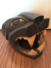 Load image into Gallery viewer, Mayan Carved Wooden Black Jaguar, Black Panther, Head Art, Vintage, 1970&#39;s