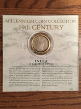 Load image into Gallery viewer, 19th Century India Trade Rupee, Authentic 1900 Silver Coin in Descriptive Case from 1997