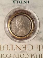 Load image into Gallery viewer, 19th Century India Trade Rupee, Authentic 1900 Silver Coin in Descriptive Case from 1997