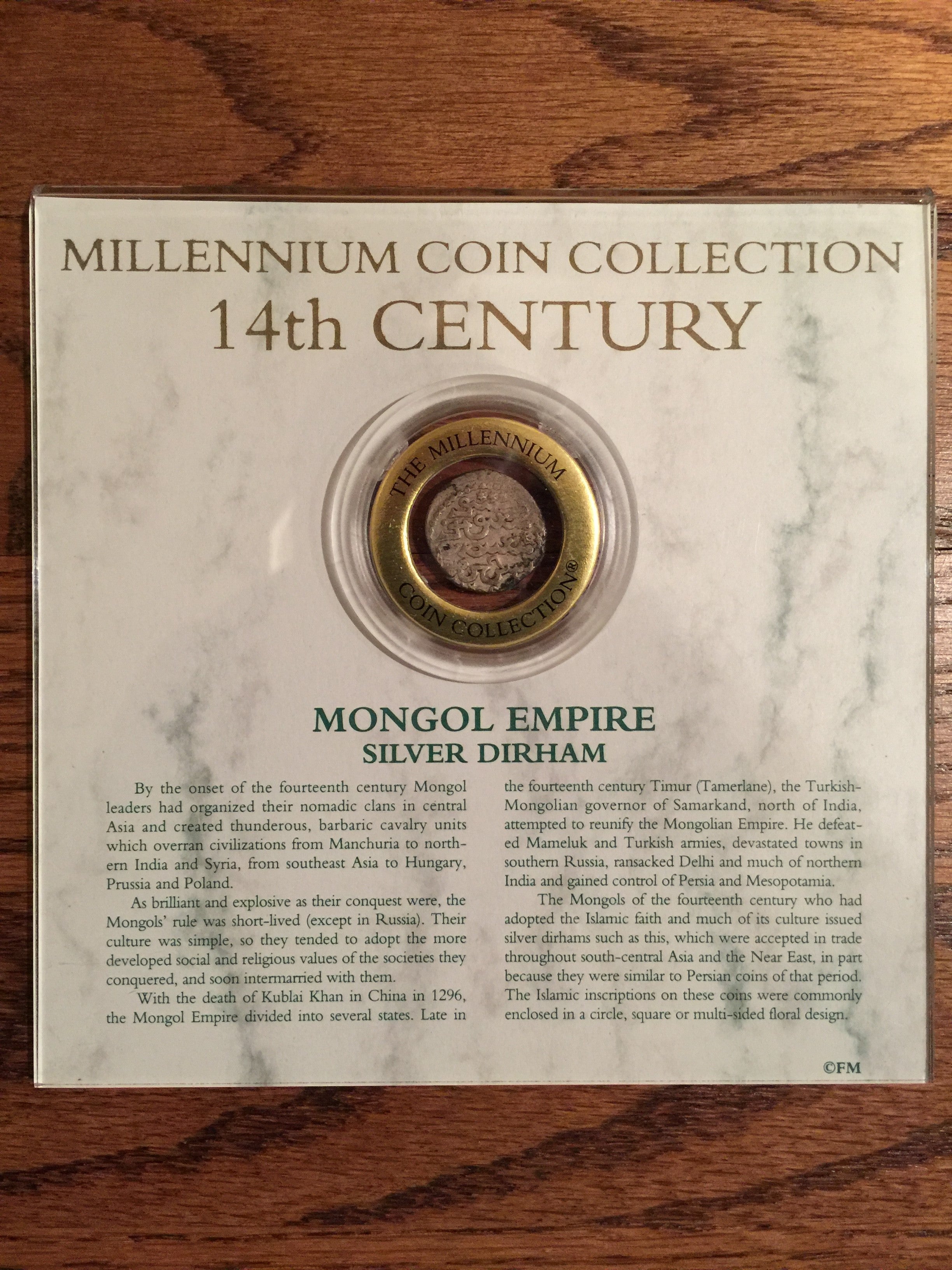 【送料無料ライン/39ショップ】 Century 14th Mongol in Coin Dirham Silver Authentic Empire, コレクション
