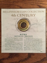 Load image into Gallery viewer, 4th Century Rome, Authentic Imperial Bronze 300&#39;s A.D. Coin in Descriptive Case from 1997