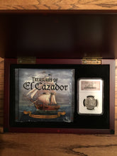 Load image into Gallery viewer, Treasures of El Cazador Shipwreck Gift Set: Silver 2 Real Coin dated 1781, DVD, &amp; Booklet