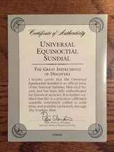 Load image into Gallery viewer, Universal Equinoctial Sundial Model, The Great Instruments of Discovery Collection, 1987