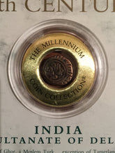 Load image into Gallery viewer, 12th Century India Sultanate of Delhi, Authentic Bronze Coin in Descriptive Case from 1997