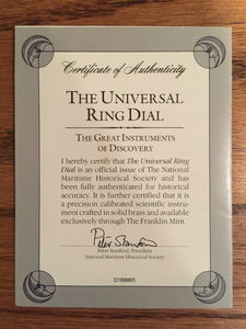 Universal Ring Dial Model from The Great Instruments of Discovery Collection, 1987