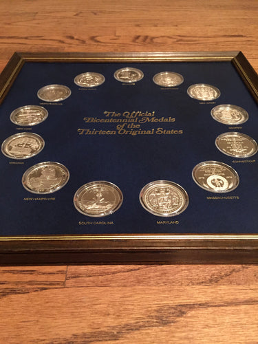 The Official Bicentennial Medals of the Thirteen Original States in Sterling Silver, 1975