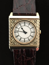 Load image into Gallery viewer, The Westminster Big Ben Clock Tower Watch, Gold Plated with Leather Band, 1986