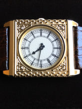 Load image into Gallery viewer, The Westminster Big Ben Clock Tower Watch, Gold Plated with Leather Band, 1986