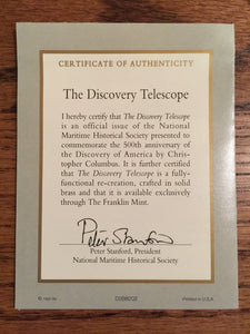 The Discovery Telescope Model from the 500th Anniversary of Columbus Collection, 1992