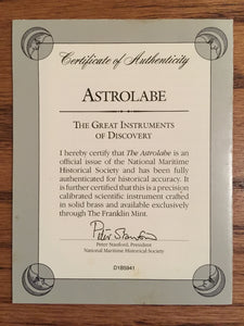 Astrolabe Model from The Great Instruments of Discovery Collection, 1987