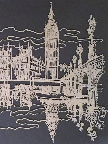 Sterling Silver Silhouette of Big Ben and Parliament in the City of London, 1977