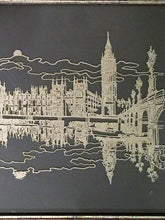 Load image into Gallery viewer, Sterling Silver Silhouette of Big Ben and Parliament in the City of London, 1977