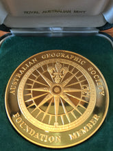 Load image into Gallery viewer, The Royal Australian Mint, Australian Geographic Society Medal, Gold Plated Bronze, 1988