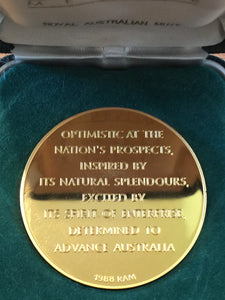 The Royal Australian Mint, Australian Geographic Society Medal, Gold Plated Bronze, 1988