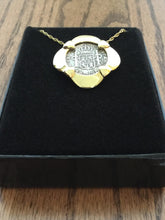 Load image into Gallery viewer, El Cazador Shipwreck Coin Pendant, Sterling Silver Bezel and Chain Plated in 18K Gold