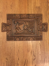 Load image into Gallery viewer, Mayan Maize God, Hand Carved Wooden Art Panel, Laptop Desk Size, Vintage, 1970's