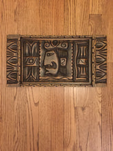 Load image into Gallery viewer, Mayan Maize God, Hand Carved Wooden Art Panel, iPad Lap-desk Size, Vintage, 1970's