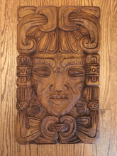 Load image into Gallery viewer, Mayan Maize God, Hand Carved Wooden Art Panel, Vintage, 1970&#39;s