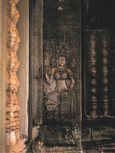 Load image into Gallery viewer, Rare Large Authentic Temple Rubbing, Angkor Wat, Hindu-Buddhist Angel, Devata, Aspara, 1960&#39;s
